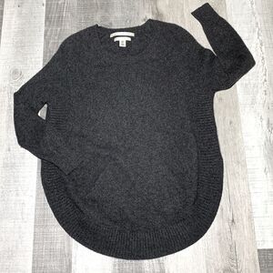 MAX STUDIO cashmere sweater kanga pockets crewneck rounded hemline women’s S